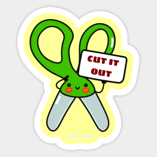 Cut It Out - Cute Scissor Pun Sticker